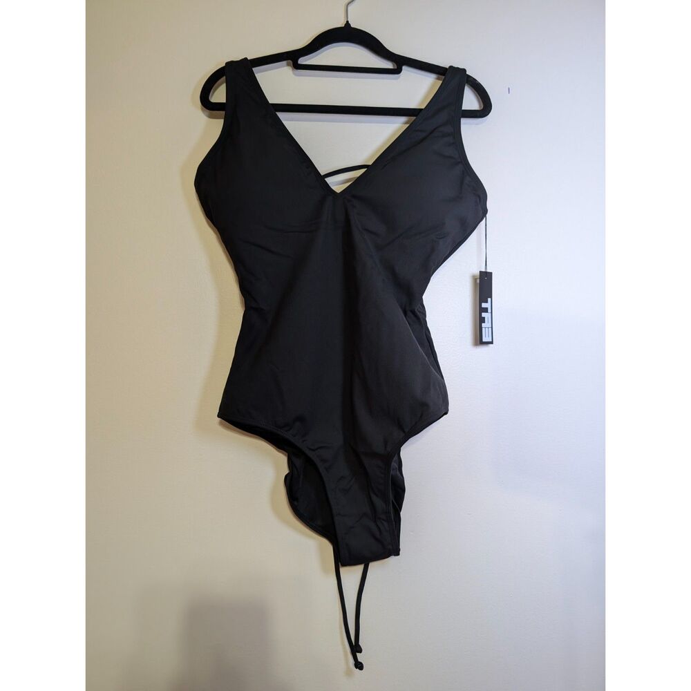 TA3 Plungey Black Corset Back Sculpting One Piece Swimsuit XS Reg/Long NWT - Picture 3 of 7